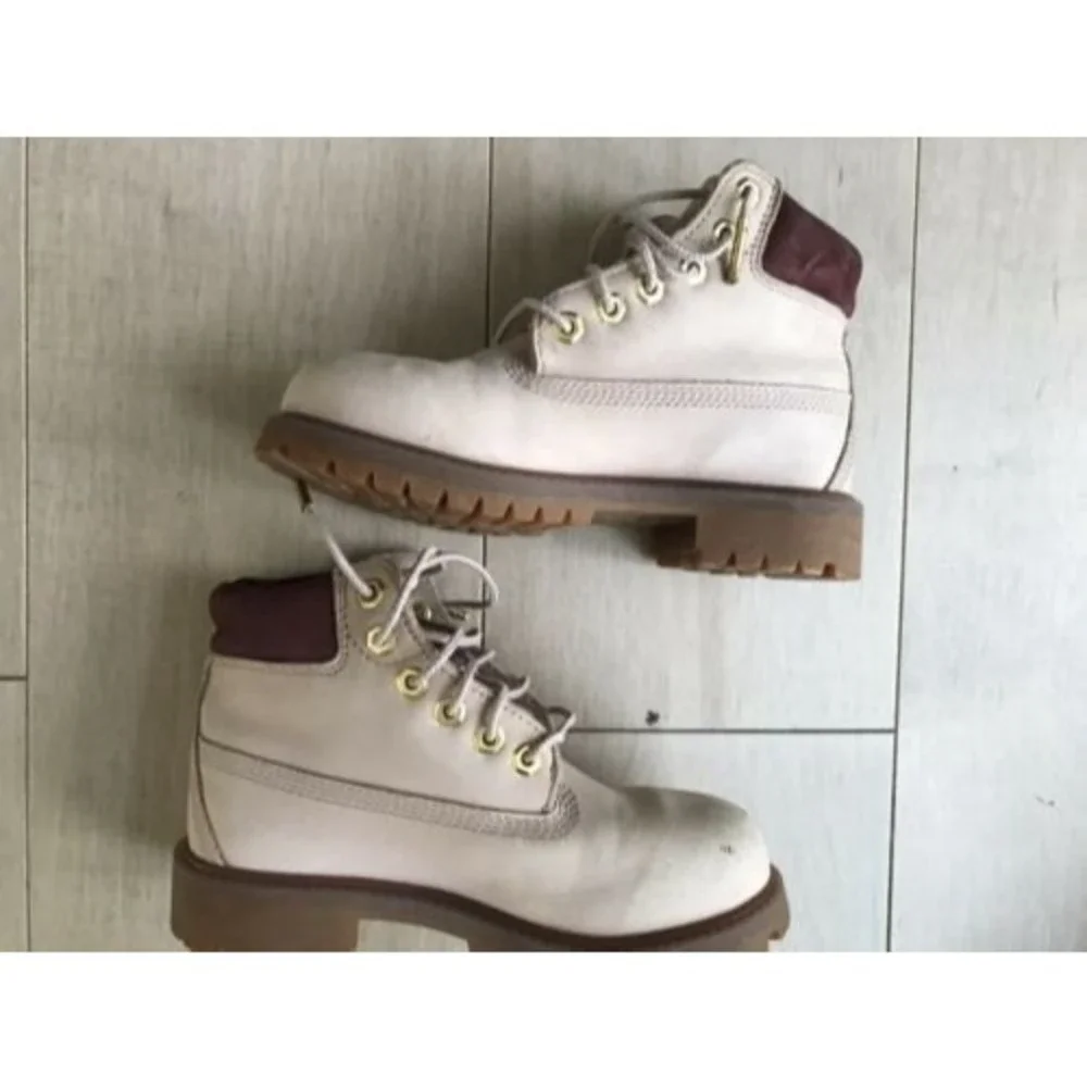 Timberland Girls Ankle Boots A1630 Taupe Lace Up Size 13 Nubuck Leather